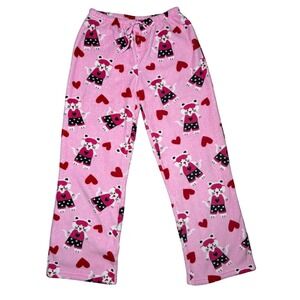Free Play Women's Pajama Pants Sleepwear Cat Heart Print Pink Size Medium
